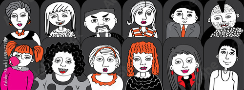 People in the audience cinema vector illustration