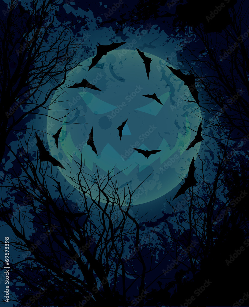 Halloween night background illustration