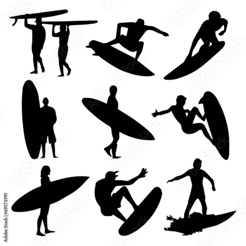 Surfers Silhouettes