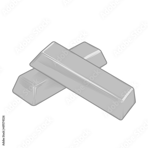Silver bars isolated on a white background. Color line art