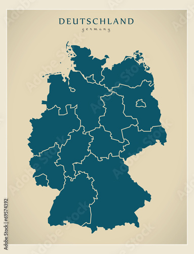 Moderne Landkarte - Deutschland