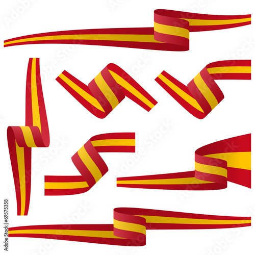 collection of spanish country flag banners