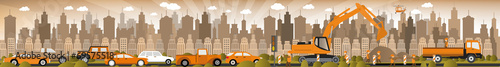 Work on roads (Traffic jam)