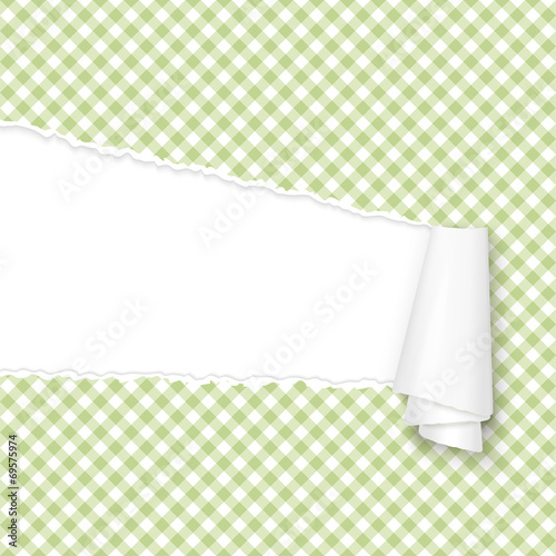 ripped open paper checkered green