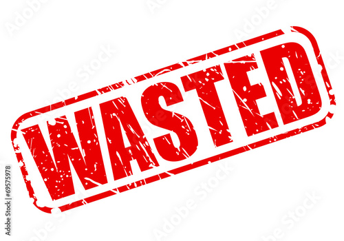 Wasted red stamp text