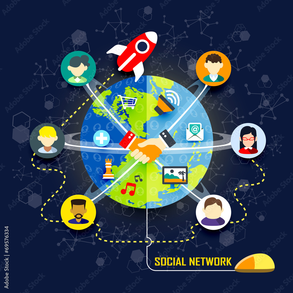 Obraz premium flat design for social network concept