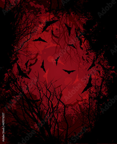 Halloween red night background illustration
