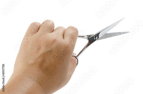 Hand holding hair s scissors