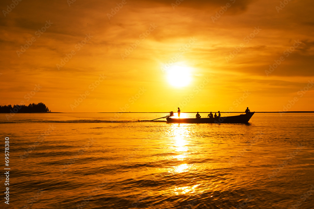 Andaman Sea at sunset in Thailand