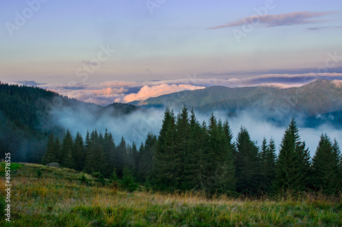 Dawn in the mountains