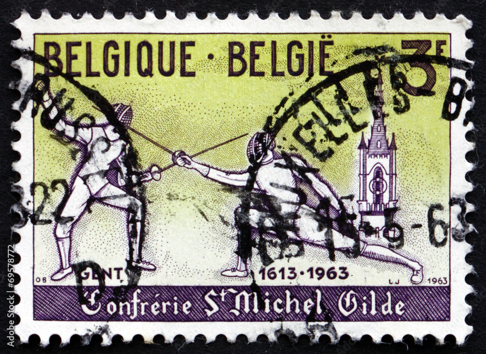 Postage stamp Belgium 1963 Modern Fencers