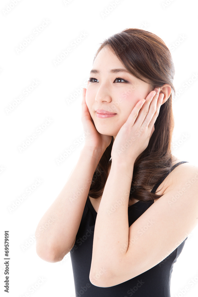 beautiful asian woman on white background beautiful asian woman on white background