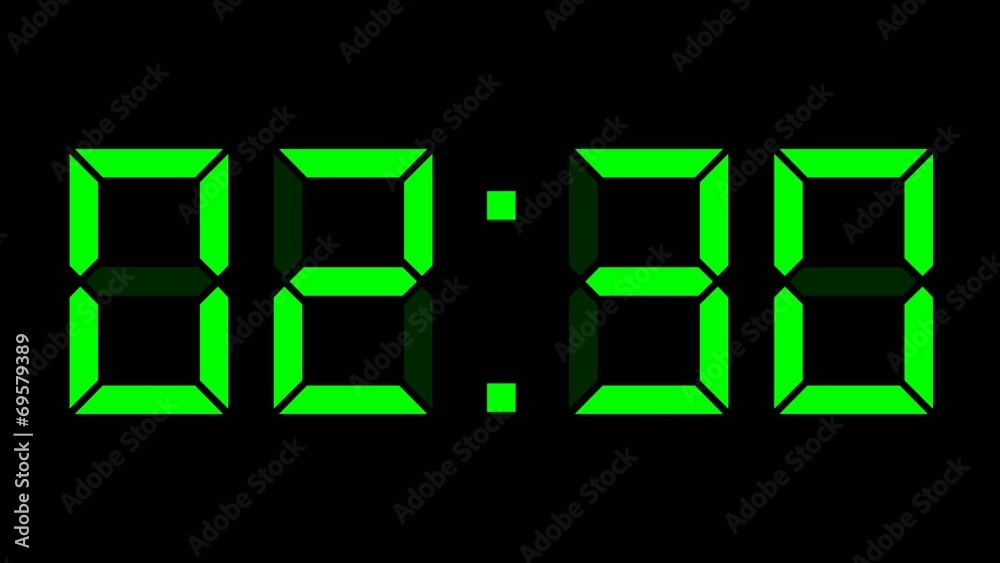 digital clock full 24h time-lapse
