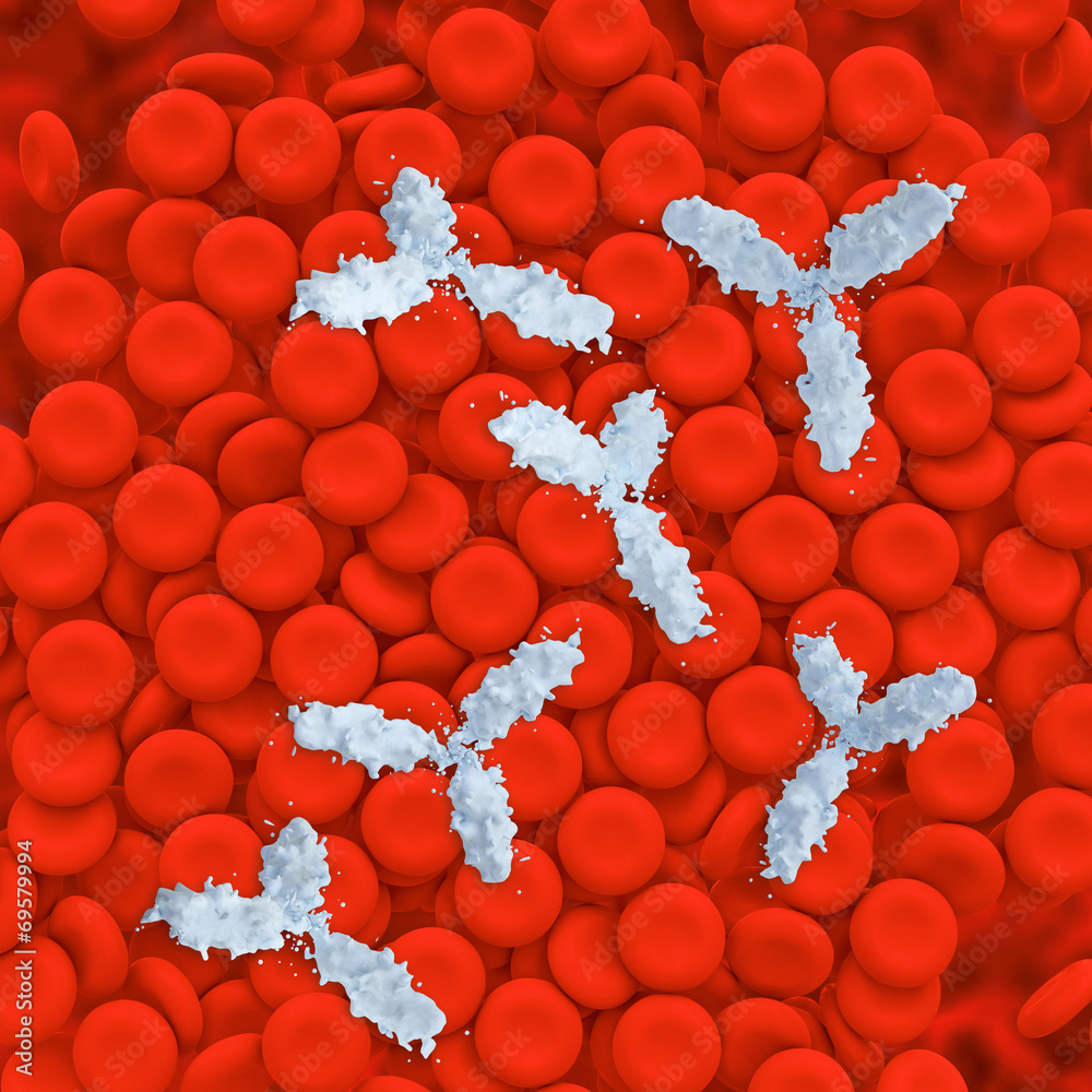 Antikörper im blut - 3d Render ilustración de Stock | Adobe Stock
