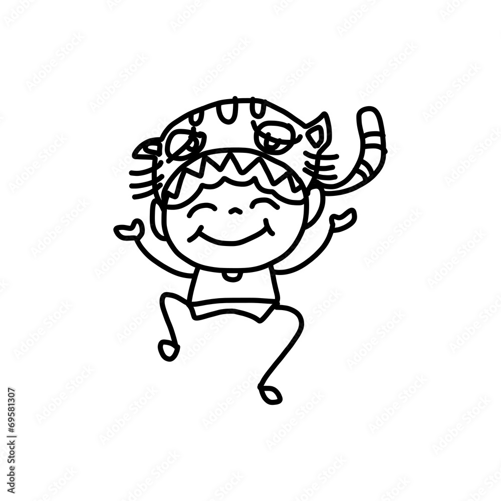 hand drawing happy kids hand drawing happy kids