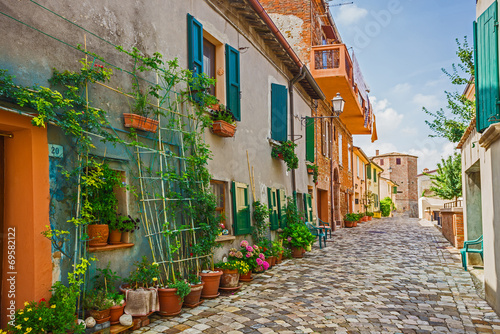  Italian street in a small provincial town of Tuscan