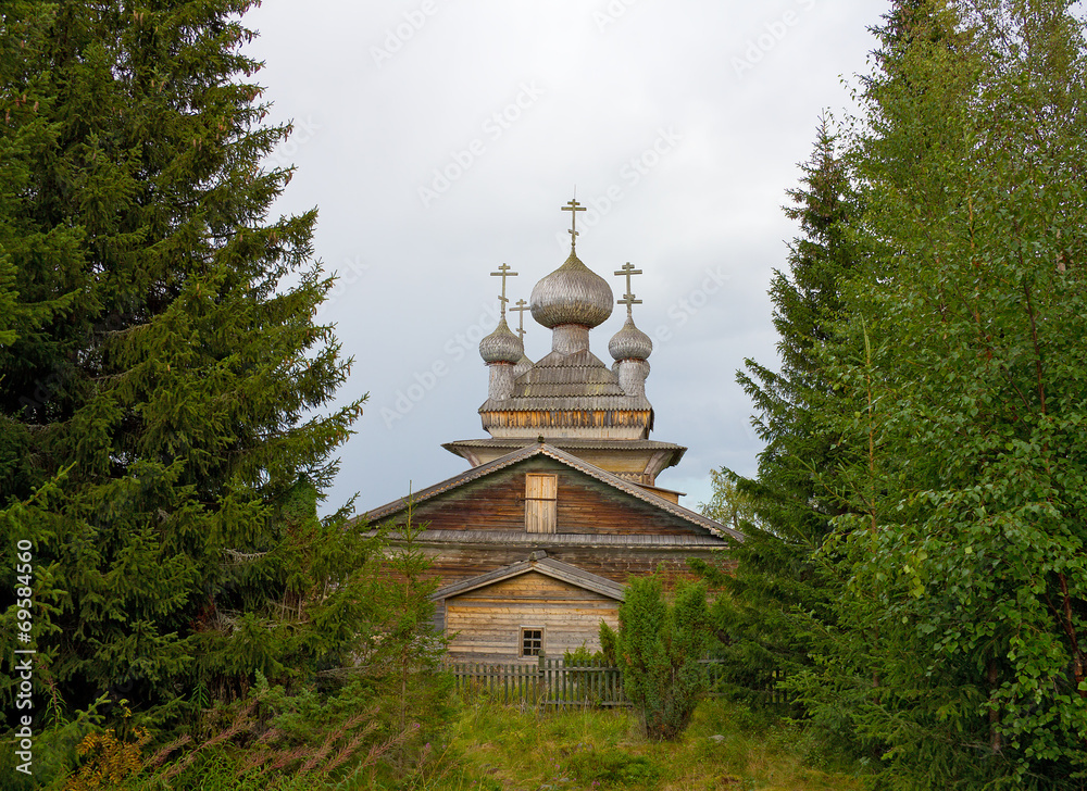 traditional wooden church in the forest traditional wooden church in the forest