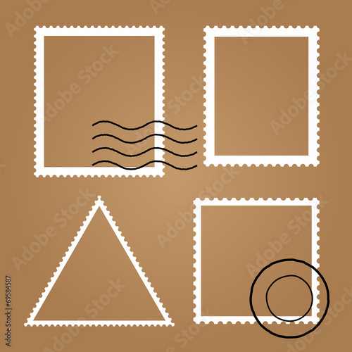 Vector Set Of Blank Postage Stamps