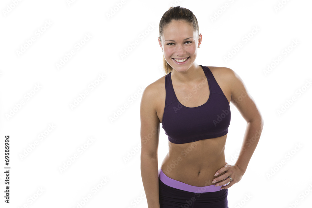Happy friendly athletic young woman Happy friendly athletic young woman