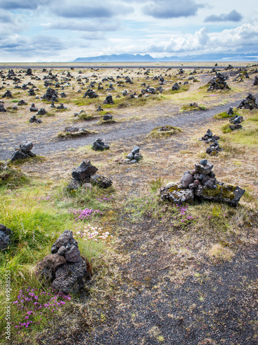 Cairn Montjoie Amas tas de cailloux islande photo