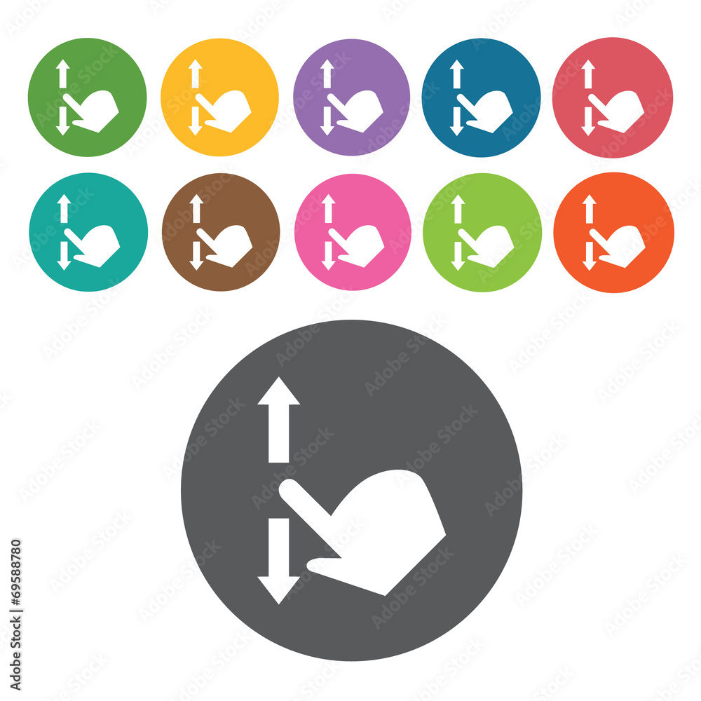 touchpad scroll icons set. Round colourful 12 buttons. Vector il touchpad scroll icons set. Round colourful 12 buttons. Vector il