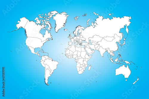 World map illustration isolated on clean background