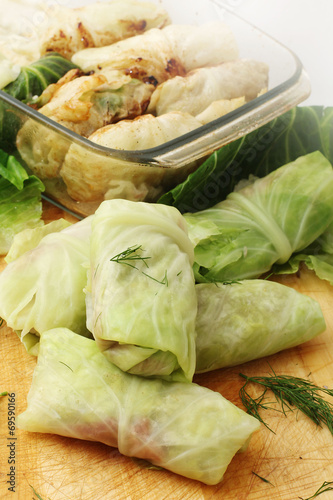 cabbage stuffed with rice and meat