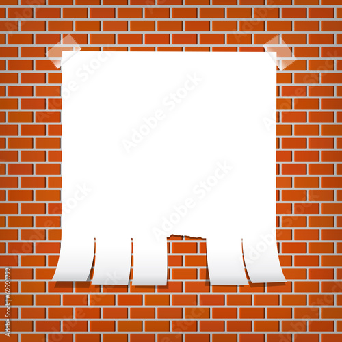 Announcement on a brick wall