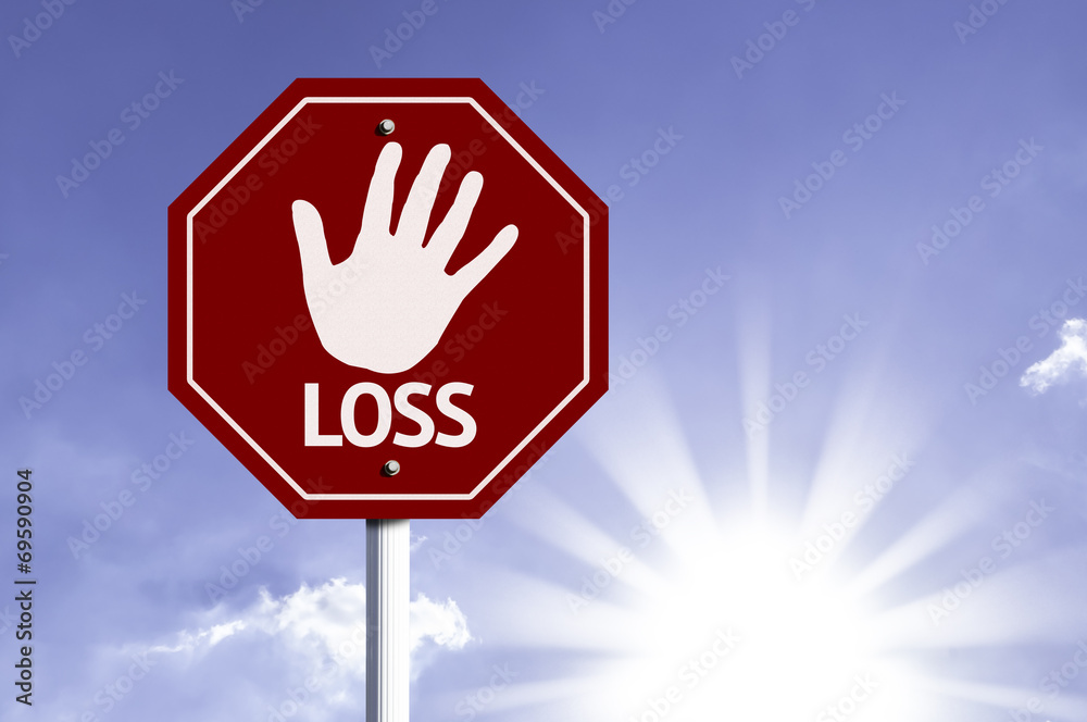Stop Loss red sign with sun background Stop Loss red sign with sun background