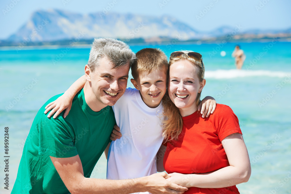 Family with child at sea Family with child at sea