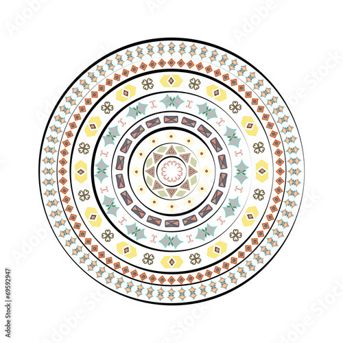 Abstract circle with decorative elements  on white