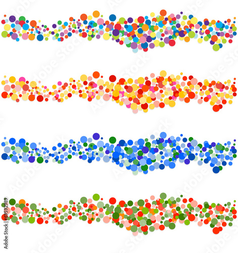 Set of abstract confetti-banners