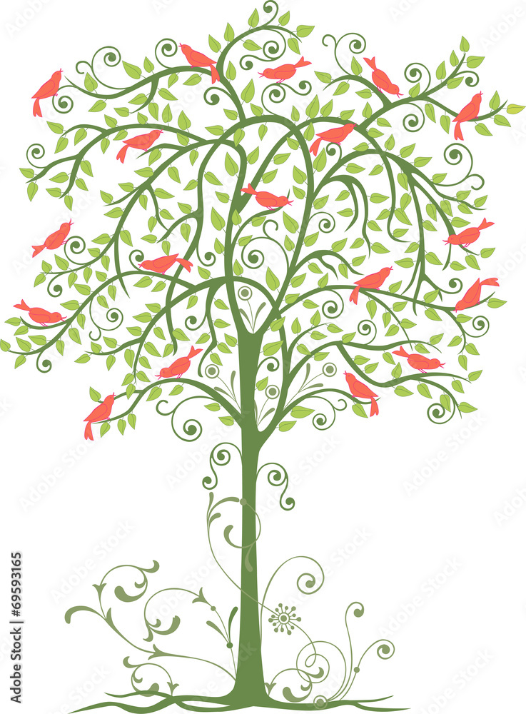 Birds and tree Birds and tree