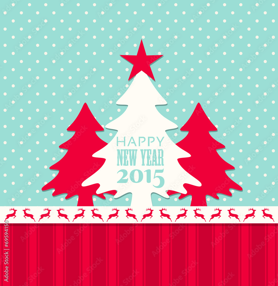 christmas and new year 2015 greeting card
