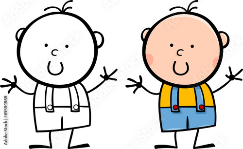cartoon cute funny little boy