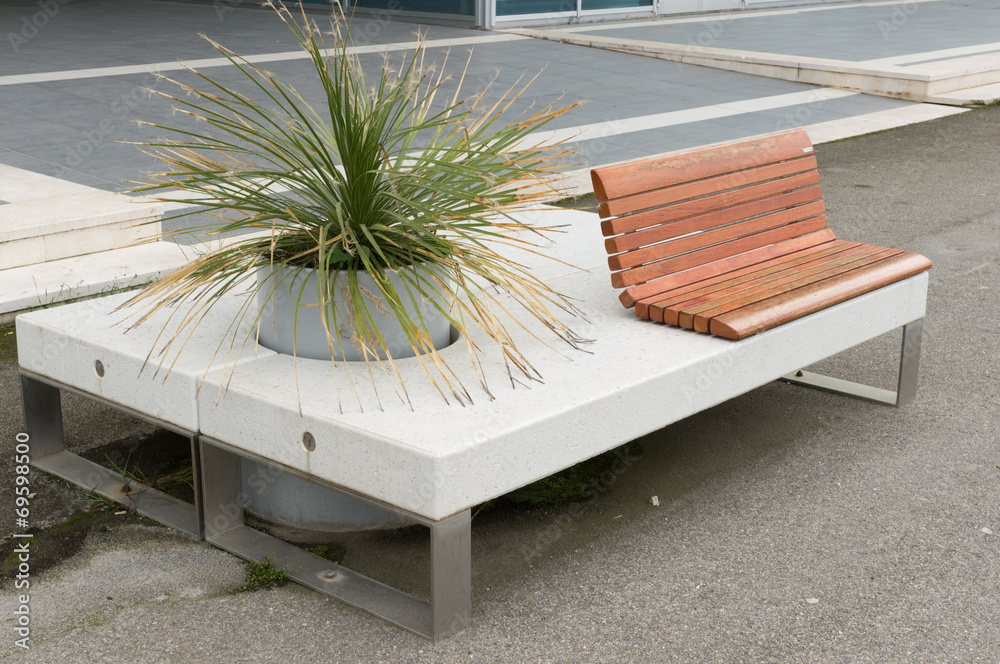 Wooden bench