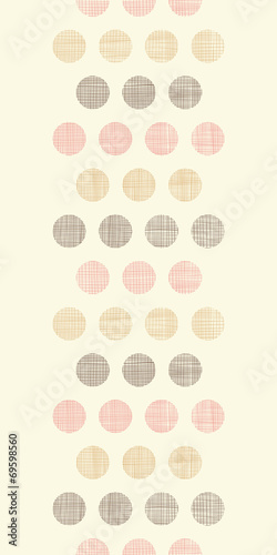 Vintage textile polka dots vertical border seamless pattern