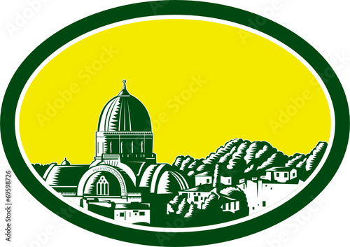 Great Synagogue of Florence Woodcut