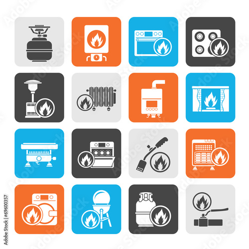 Silhouette Household Gas Appliances icons