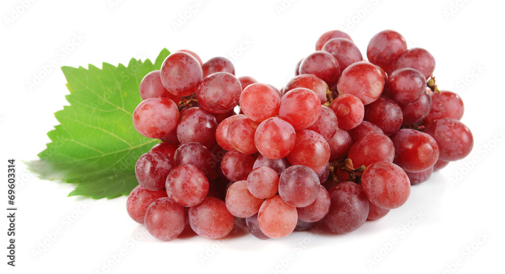 Sweet red grapes isolated on white Sweet red grapes isolated on white