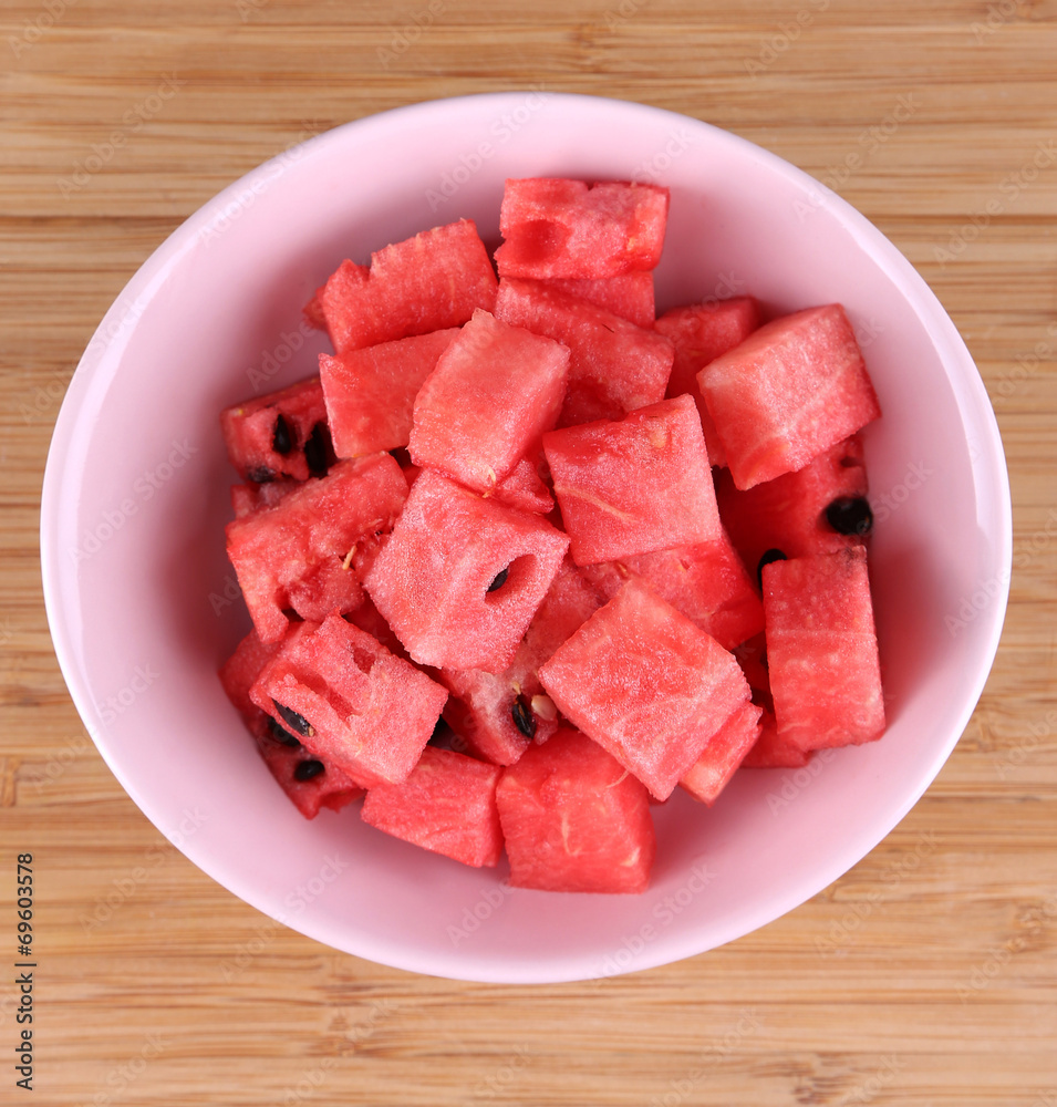 Slices of watermelon in plate Slices of watermelon in plate