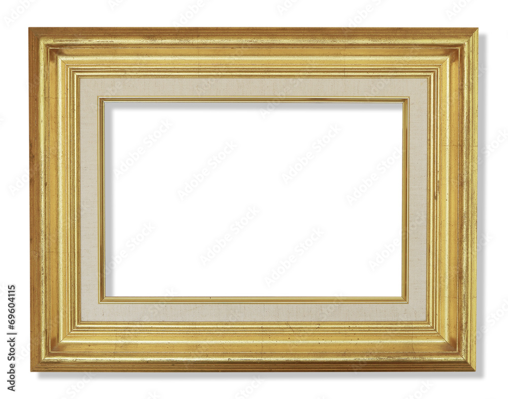 Old antique gold frame on the white background Old antique gold frame on the white background