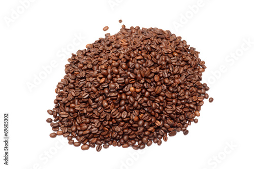 Large heap of coffee beans