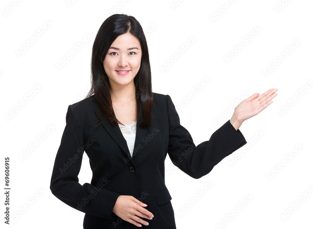 Asian businesswoman present Asian businesswoman present