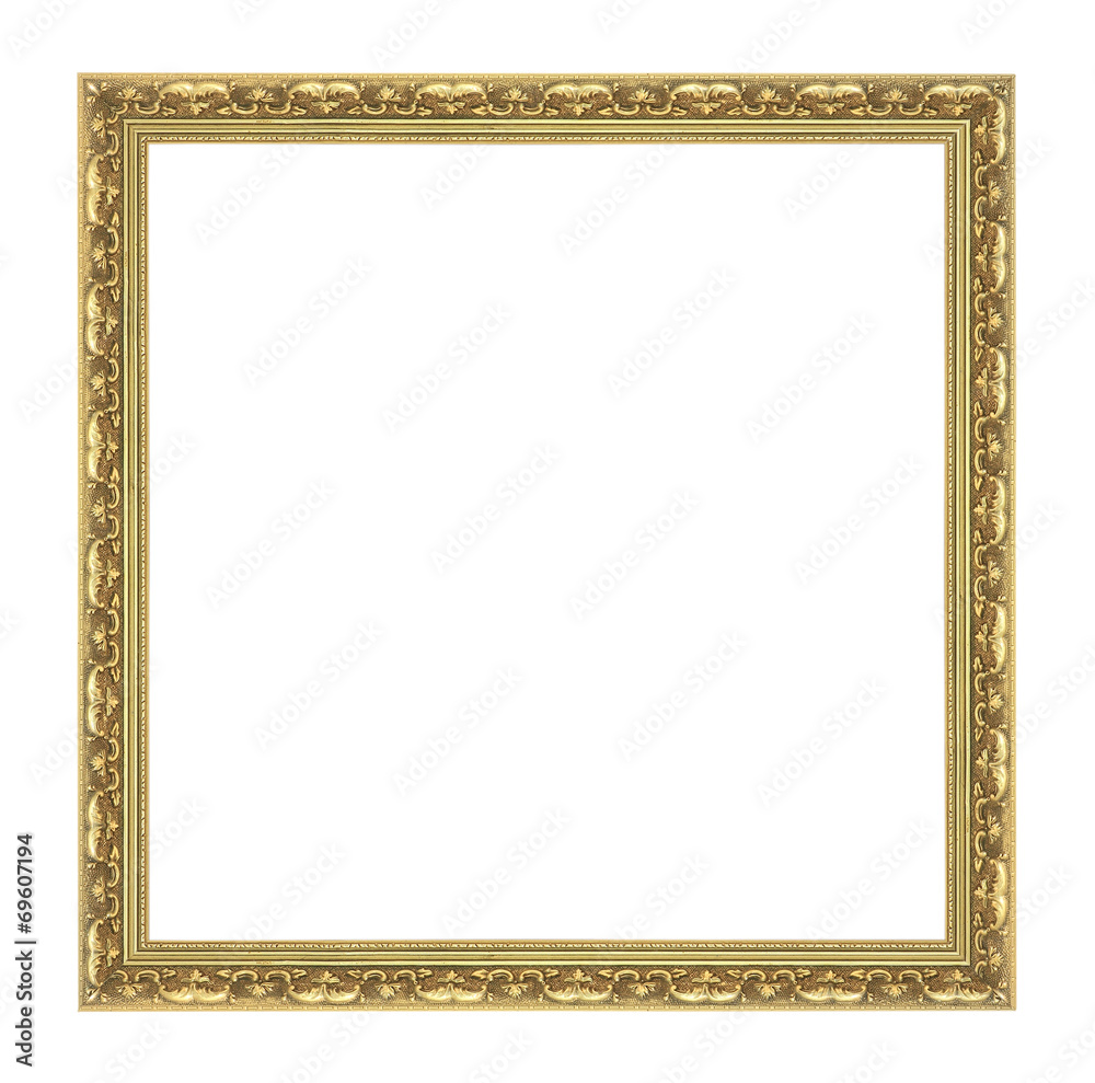 The antique gold frame on the white background The antique gold frame on the white background