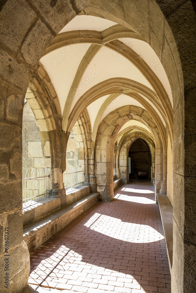 cloister of monastery, Hronsky Benadik, Slovakia