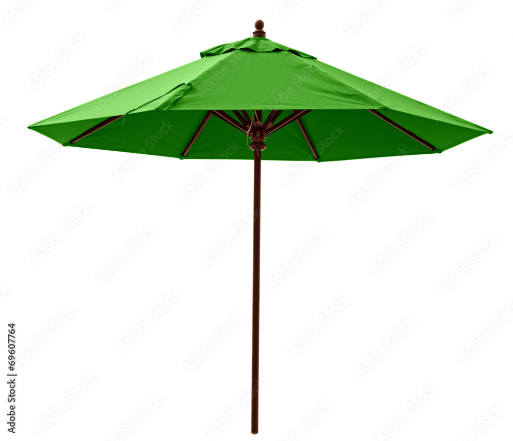 Green beach umbrella