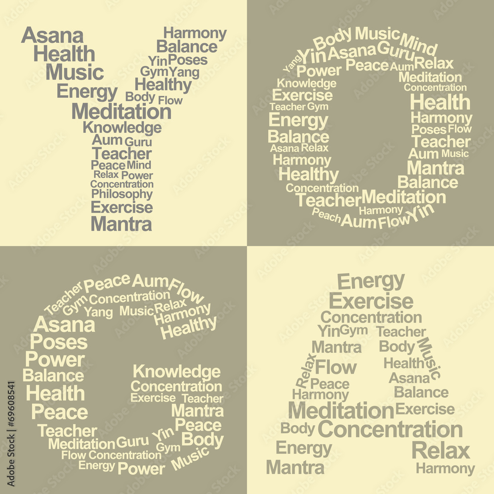 Naklejka premium Yoga Four Blocks