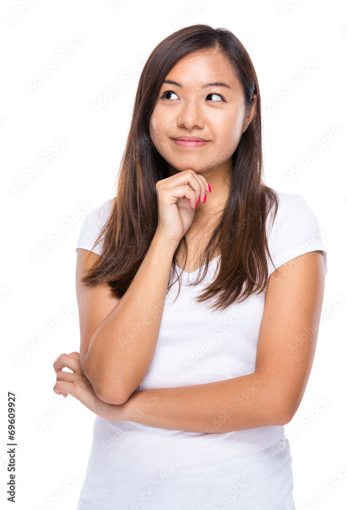 Woman think of idea Woman think of idea