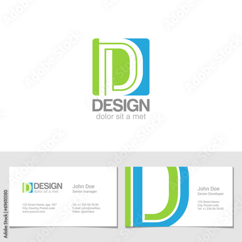Corporate Logo D Letter company vector design. Logotype